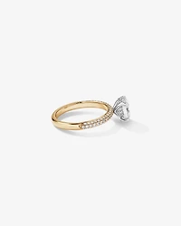 1.95 Carat TW Oval Cut Laboratory-Grown Diamond Solitaire Side Accent Engagement Ring in 14kt White Gold