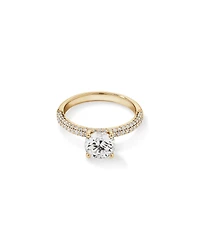 1.95 Carat TW Round Brilliant Laboratory-Grown Diamond Solitaire Side Accent Engagement Ring in 14kt White Gold