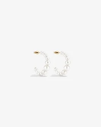 Huggie Earrings with Cultured Freshwater Pearls in 10kt Yellow Gold