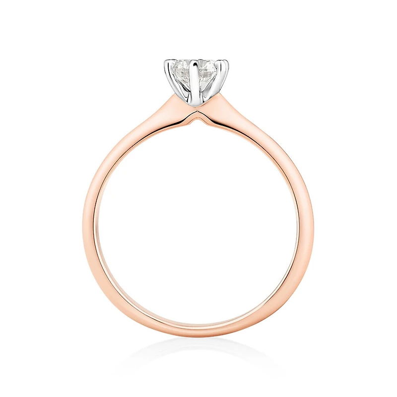 Certified Solitaire Engagement Ring with a 0.50 Carat TW Diamond in 18kt White Gold