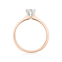 Certified Solitaire Engagement Ring with a 0.50 Carat TW Diamond in 18kt White Gold