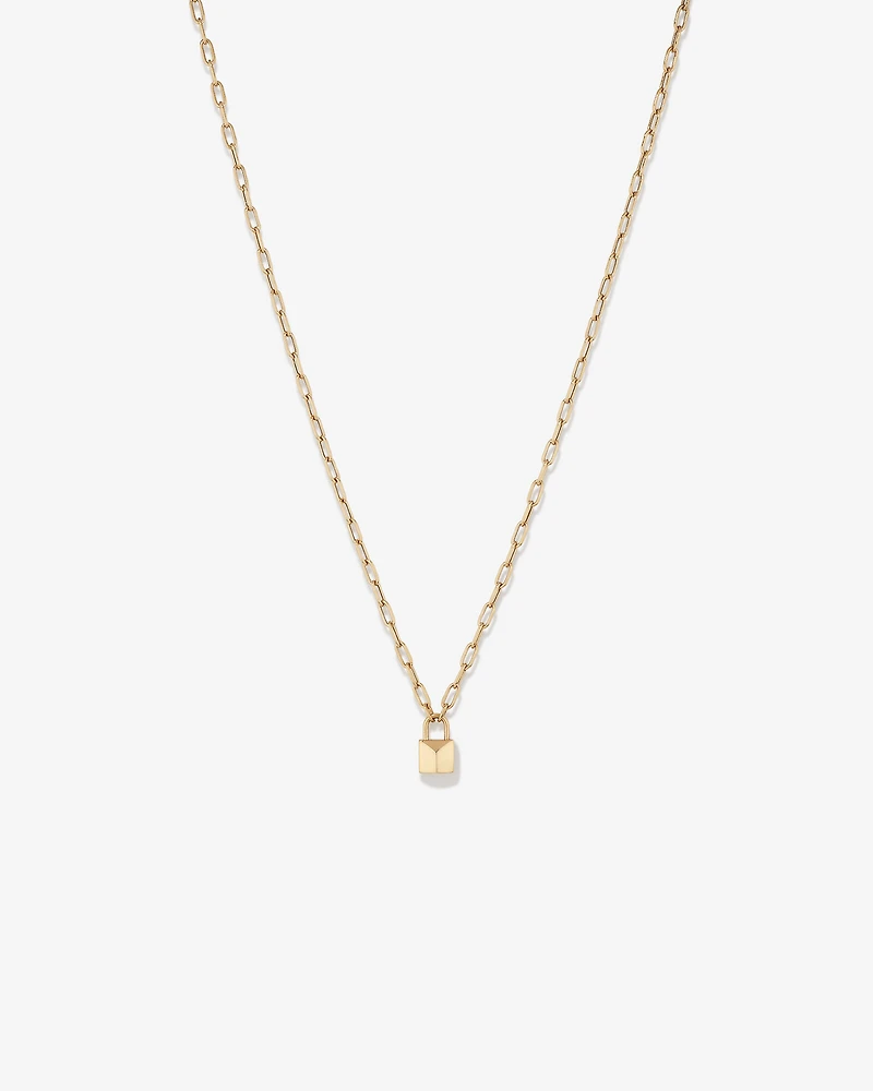 Signature Lock Necklace in 10kt Yellow Gold