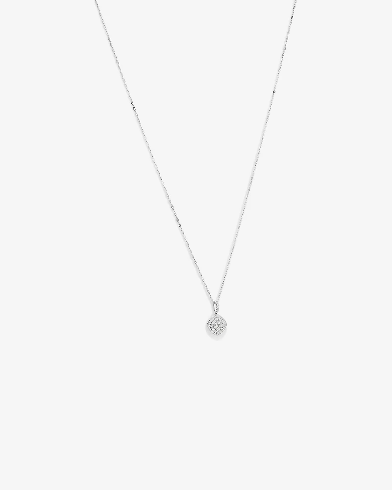 0.30 Carat TW Cushion Shaped Diamond Cluster Pendant Necklace in 10kt Yellow Gold