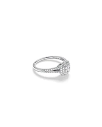 0.30 Carat TW Cushion Cluster Halo Diamond Ring in 10kt White Gold
