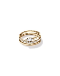0.43 Carat TW Round Brilliant and Marquise Cut Laboratory-Grown Diamond Bypass Ring in 10kt Yellow Gold