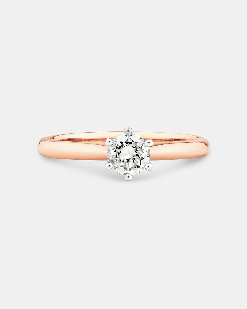 Certified Solitaire Engagement Ring with a 0.50 Carat TW Diamond in 18kt White Gold