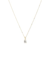 1.00 Carat TW Oval Cut Laboratory-Grown Diamond Solitaire Pendant  in 10kt Yellow Gold