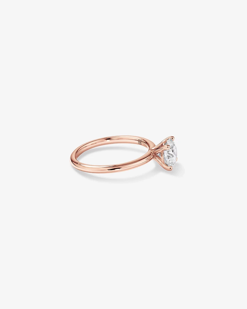 Carat TW Round Brilliant Laboratory-Grown Diamond Solitaire Engagement Ring in 14kt Gold