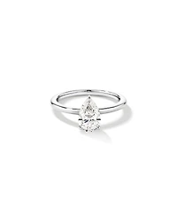 1.25 Carat TW Pear Laboratory-Grown Diamond Solitaire Engagement ring in 14kt Yellow and White Gold