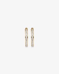 0.25 Carat TW Channel Set Round Brilliant Diamond Huggie Hoop Earrings in 10kt Yellow Gold