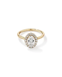 1.46 Carat TW Oval Cut Laboratory-Grown Diamond Halo Engagement Ring in 14kt Rose and White Gold