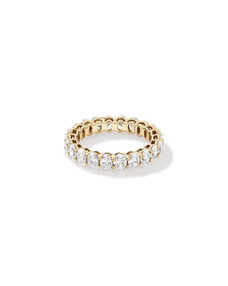 3.15 Carat TW Oval Laboratory-Grown Diamond Eternity Ring in 14kt White Gold