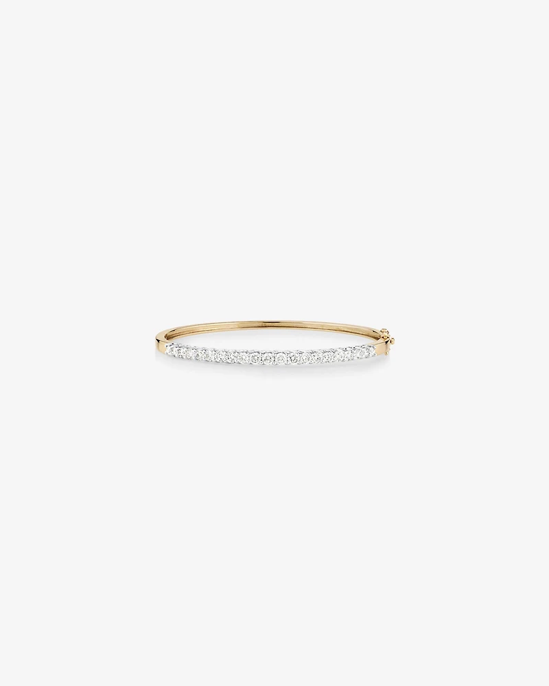 Hinged Bangle with 2 Carat TW of Diamonds in 14kt Yellow & White Gold