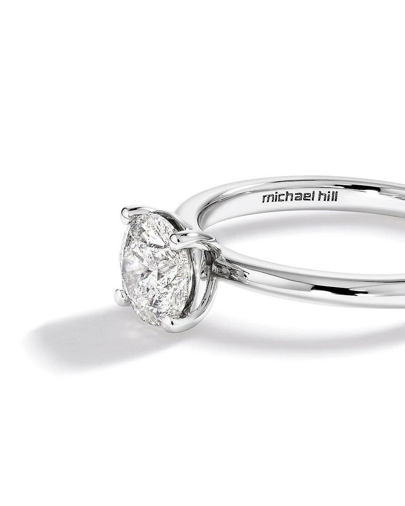 1.00 Carat TW Round Brilliant Diamond Solitaire Engagement Ring in 14kt White and Yellow Gold