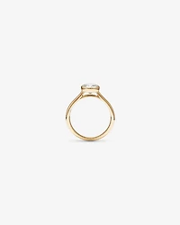 Bague de fiançailles solitaire sertie clos en diamant rond brillant de 1,25 carat TW, en or jaune 14 kt
