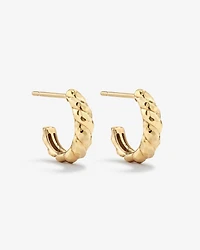 Clous d'oreilles créoles dôme taillés en diamant en or jaune 10kt