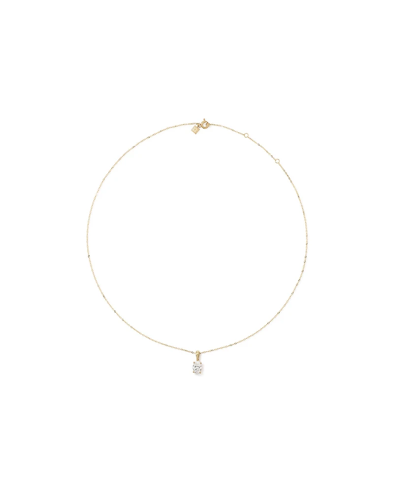 1.00 Carat TW Oval Cut Laboratory-Grown Diamond Solitaire Pendant  in 10kt Yellow Gold