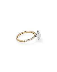 1.79 Carat TW Round Brilliant Laboratory-Grown Diamond Halo Engagemet Ring in 14kt White Gold