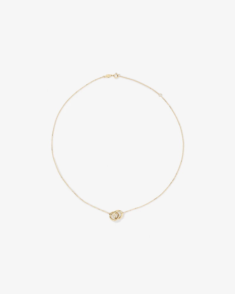 45cm (18”) Double Circle Necklace in 10kt Yellow Gold