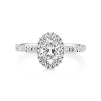 Sir Michael Hill Designer Halo Oval Engagement Ring with 1.35 Carat TW of Diamonds in 18kt White Gold
