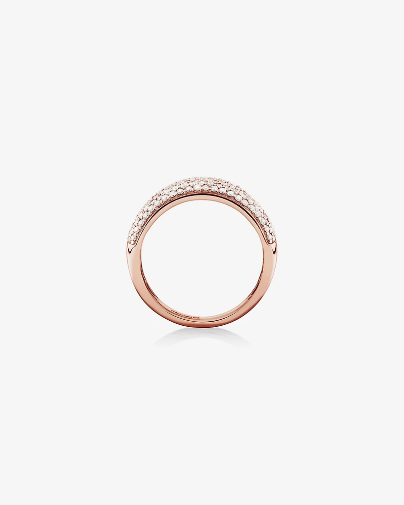 Diamond Pave Ring with 1.00 Carat TW Diamond in 10kt Rose Gold