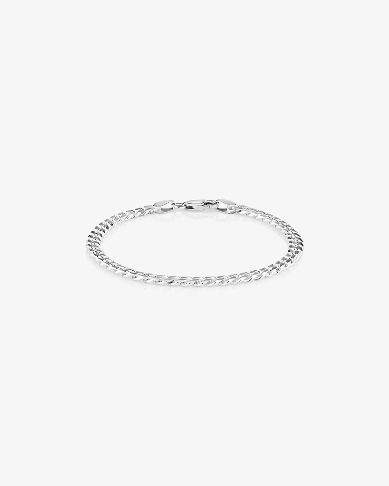 19cm (7”) 4.3mm Width Curb Bracelet in Sterling Silver