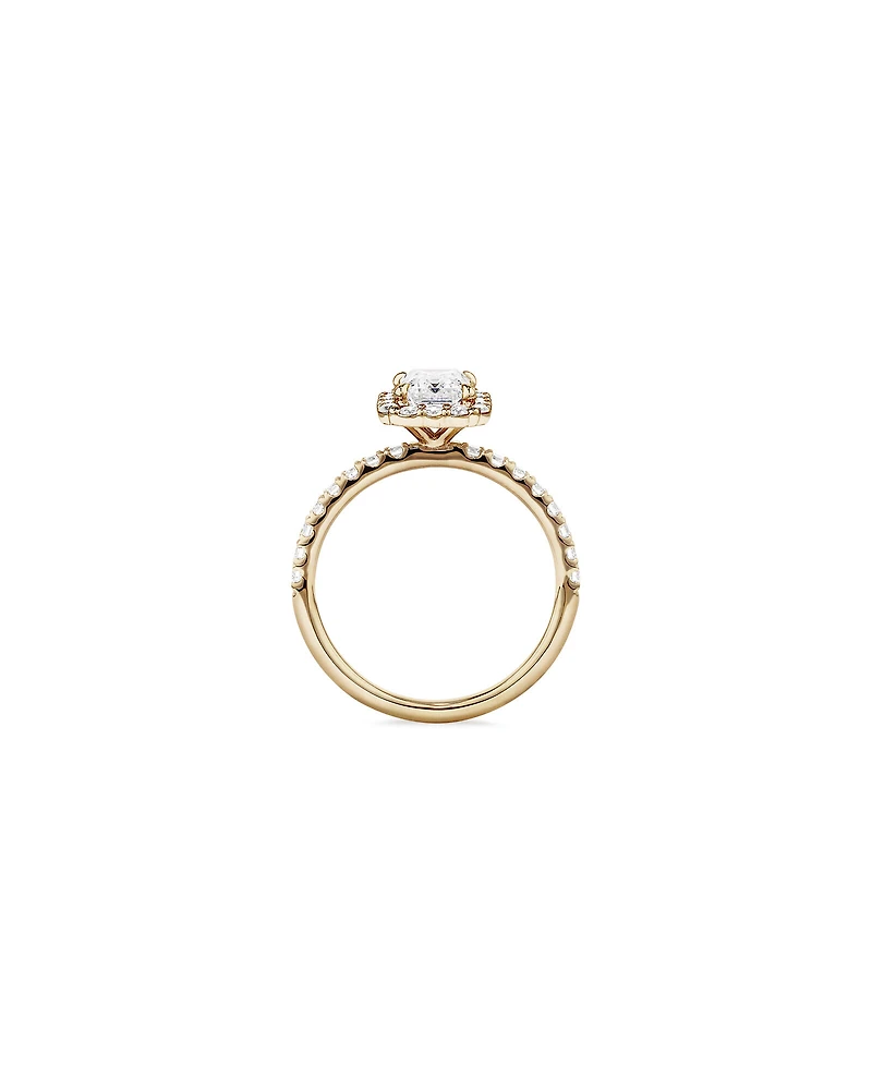 1.78 Carat TW Emerald Cut Laboratory-Grown Diamond Halo Engagement Ring in 14kt White Gold