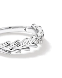 Cubic Zirconia Chevron Ring in Sterling Silver