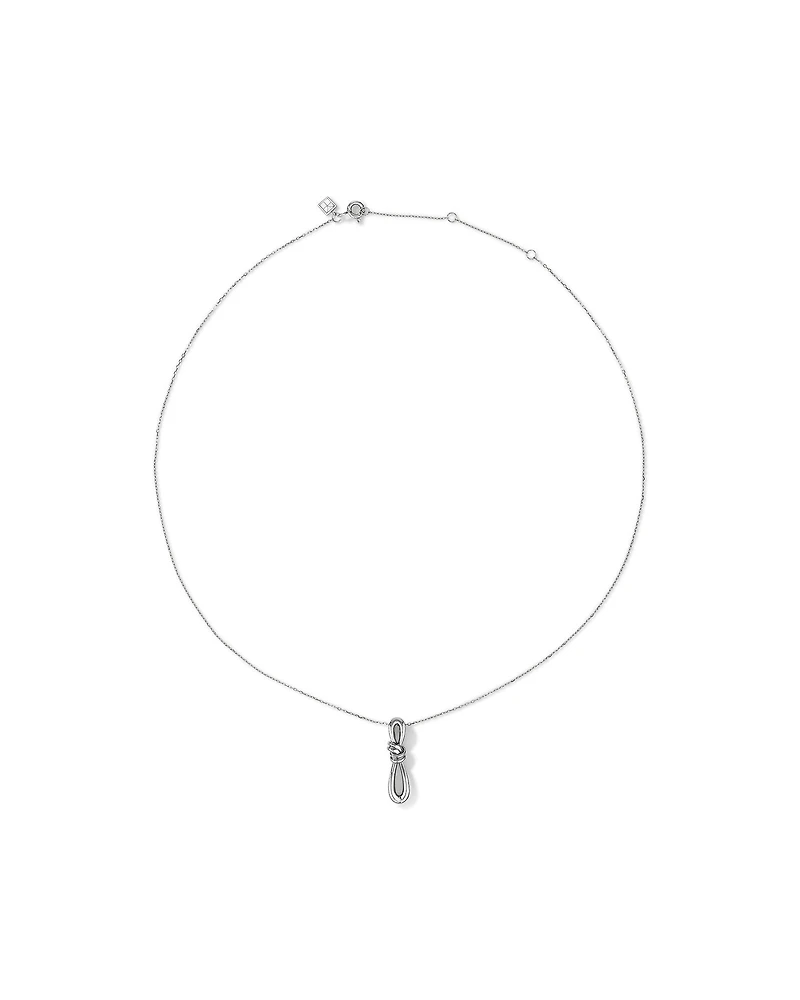 Vertical Sliding Knot Pendant Necklace in Sterling Silver