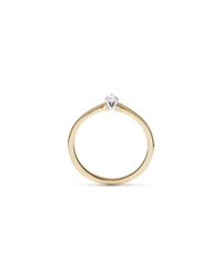 Pear Cut Diamond Solitaire Promise Ring in 10kt Yellow and White Gold