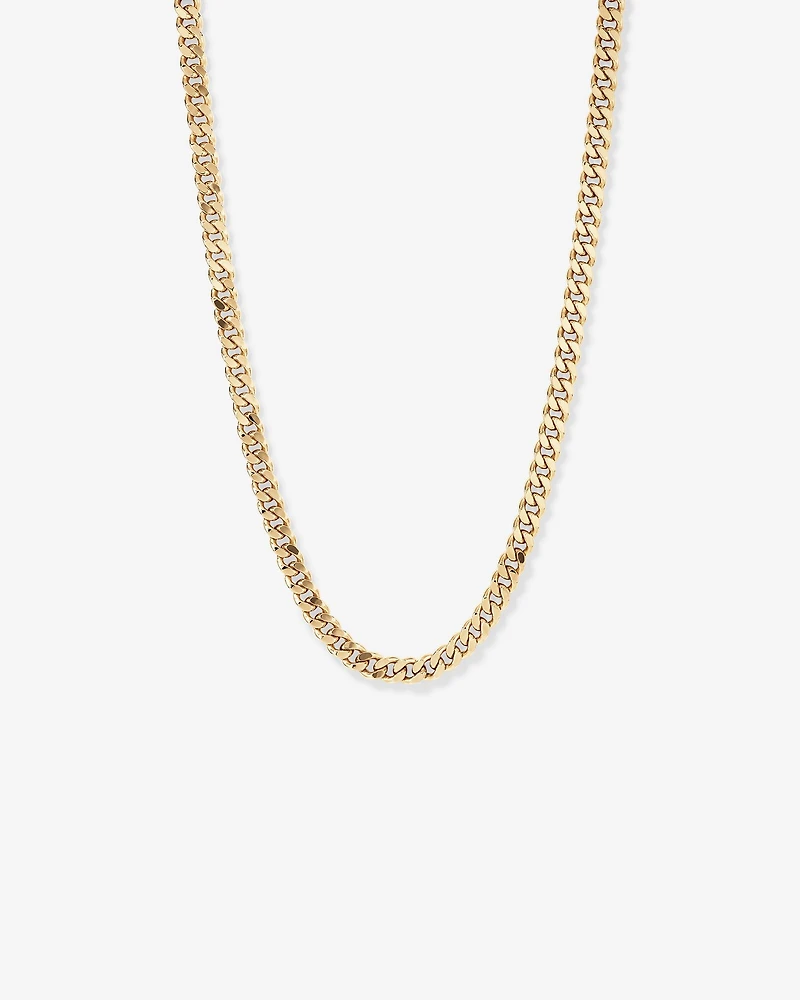 55cm (22") 9mm Width Semi Solid Diamond Cut Curb Chain in 10kt Yellow Gold