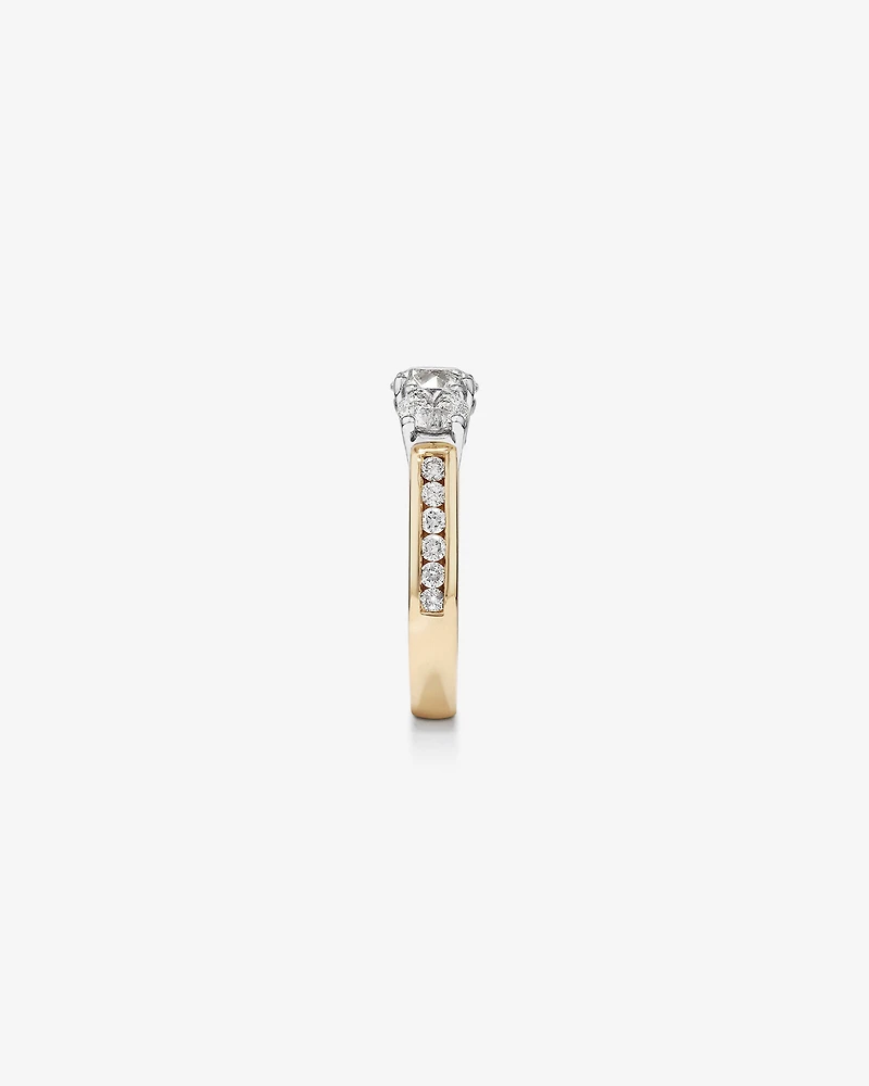 2.00 Carat TW Three Stone Round Brilliant Diamond Engagement Ring in 14kt Yellow and White Gold