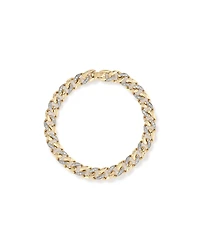 21cm (8.5") Cuban Link Bracelet with 1.00 Carat TW of Diamonds in 10kt Yellow Gold