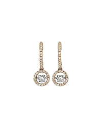 0.50 Carat TW Diamond Halo Everlight Drop Huggie Earrings in 10kt Yellow Gold