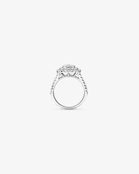 1.30 Carat TW Cushion Cluster Halo Diamond Ring in 10kt White Gold
