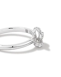 Cubic Zirconia Knot Split Band Ring in Sterling Silver