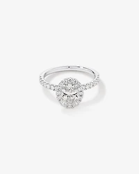 1.78 Carat TW Oval Laboratory-Grown Diamond Halo Engagement Ring in 14kt White Gold