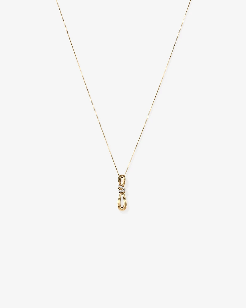 Pendentif à nœuds de diamants TW de 0,07 carat en or jaune 10 carats