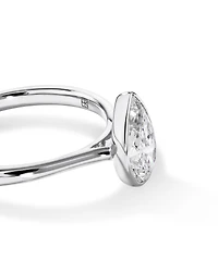 1.25 Carat TW Pear Cut Laboratory-Grown Diamond Solitaire Bezel Set Engagement Ring in 14kt Yellow Gold