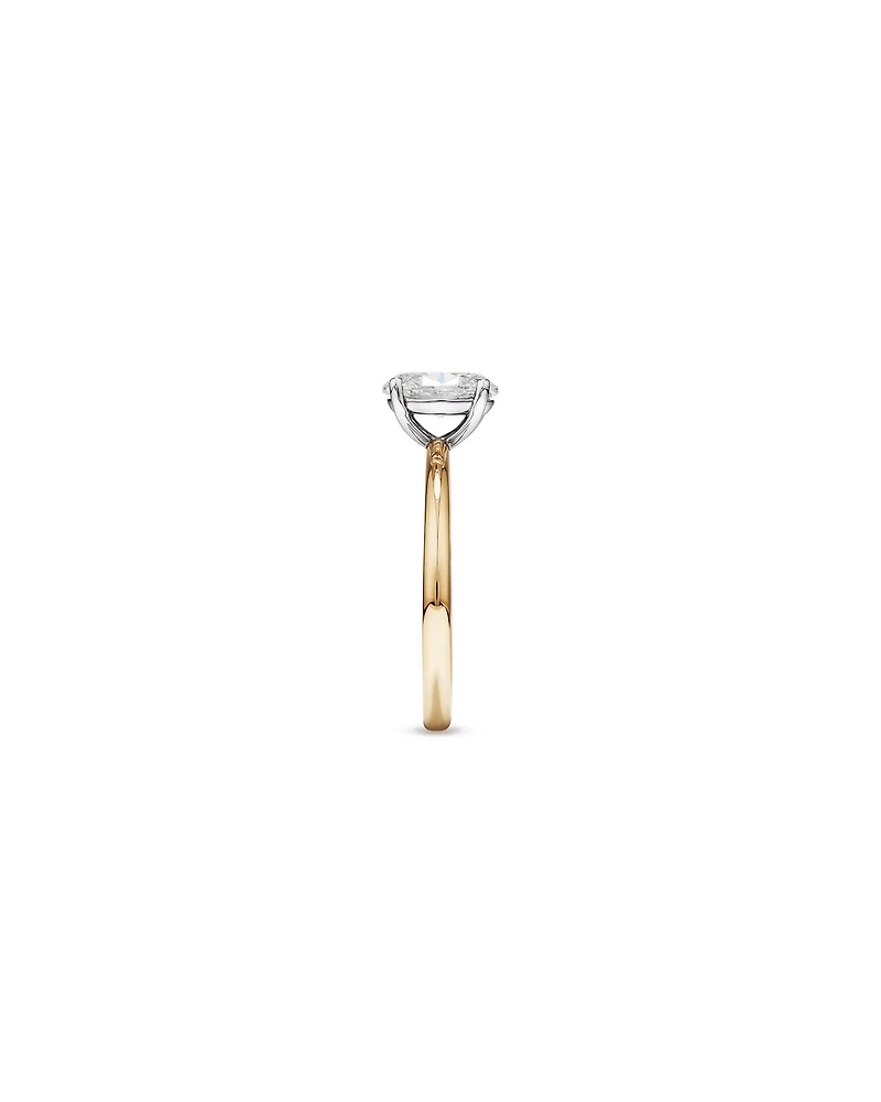 Bague de Fiançailles Solitaire en Diamant Taille Ovale 1,00 Carat TW en Or Blanc et Jaune 14 kt