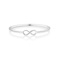 Diamond Accent Infinity Oval Hinge Bangle in Sterling Silver