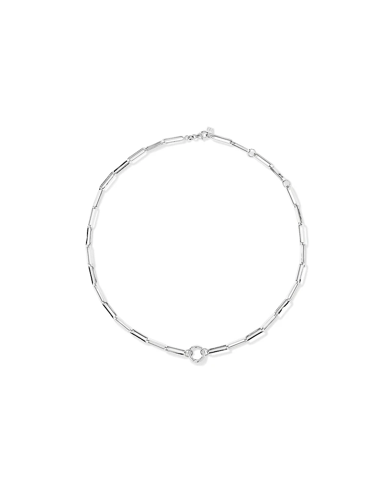 50cm (20") Square Paperclip Open Pendant Chain in Sterling Silver