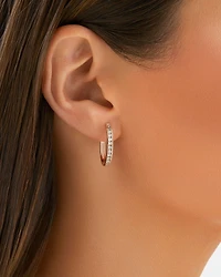 Huggie Earrings with 0.50 Carat TW of Diamonds in 10kt Rose Gold