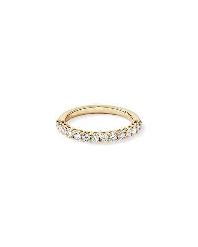 Alliance en or jaune 14 carats avec diamant rond brillant de 0,50 carat