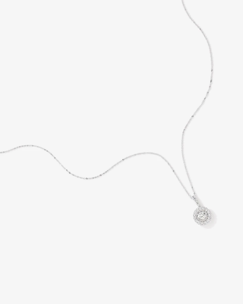 1.50 Carat TW Diamond Halo Everlight Pendant in 10kt White Gold