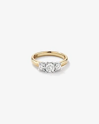 1.00 Carat TW Three Stone Round Brilliant Diamond Engagement Ring in 14kt Yellow and White Gold