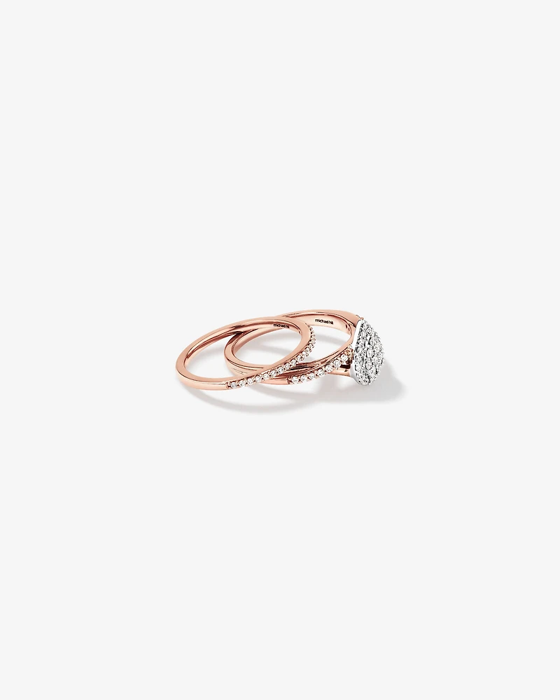 Bridal Set with 0.38 Carat TW of Diamonds in 14kt Rose and White Gold
