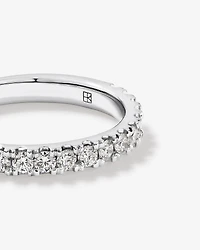 0.34 Carat TW Round Brilliant Claw-Set Wedding Band in 18kt White Gold