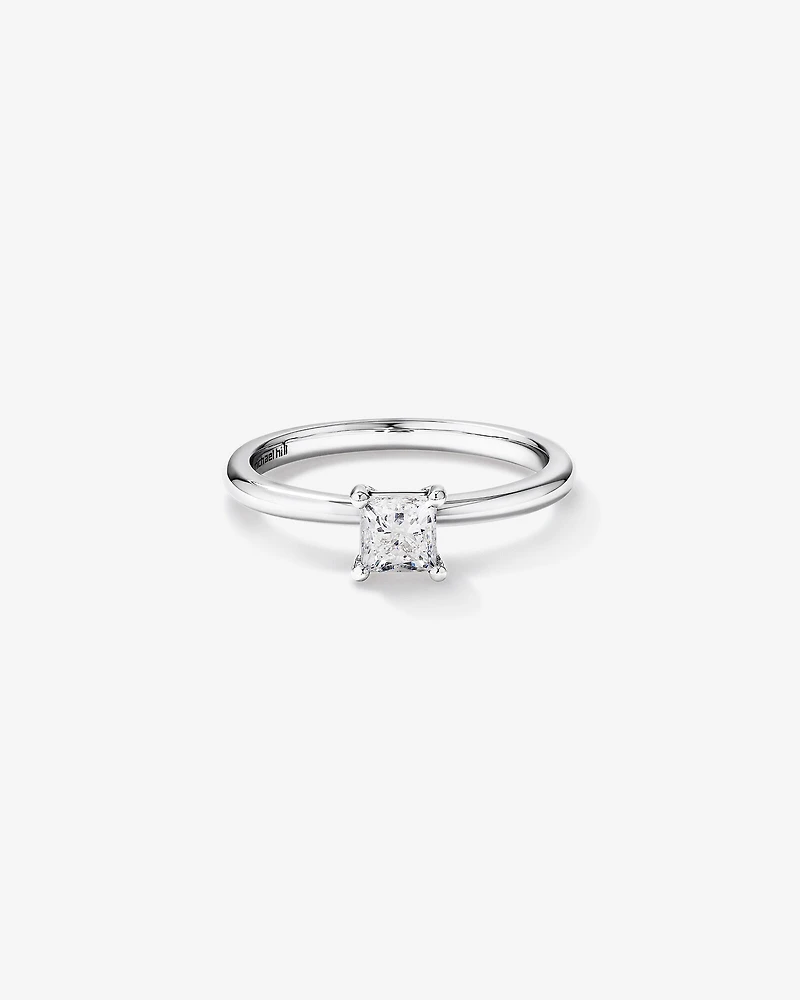 Bague de Fiançailles Solitaire en Diamant Taille Princesse 0,50 Carat TW en Or Blanc 14 kt