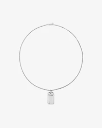 Dog Tag with Diamonds in Sterling Silver